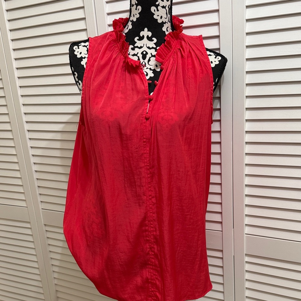 LOFT Vibrant Red Sleeveless Blouse